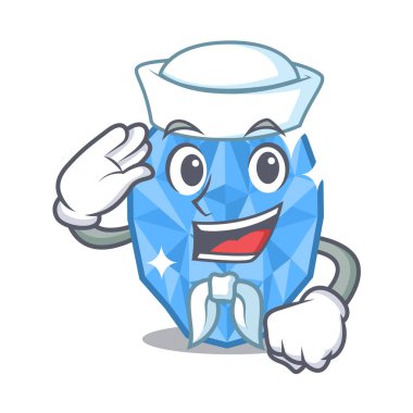 Bir karikatür kutusunda Denizci akuamarin mücevher