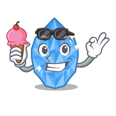 Karakter şeklinde dondurmalı akuamarin mücevheri