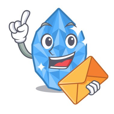 Karakter biçiminde bir zarf aquamarine mücevheri