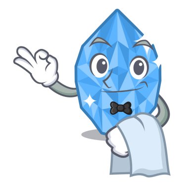 Garson akuamarin gem maskot ile izole