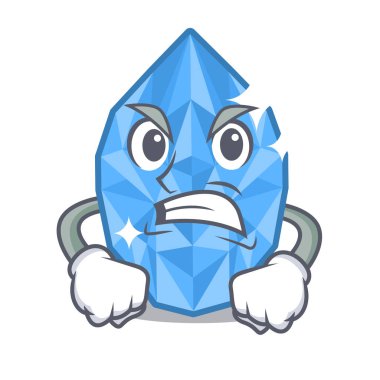 Kızgın akuamarin mücevher maskot ile izole