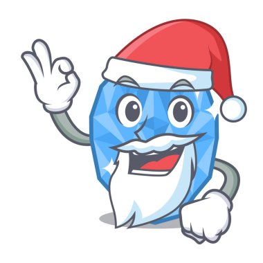 Karikatür soyunma masası üzerinde Santa akuamarin gem