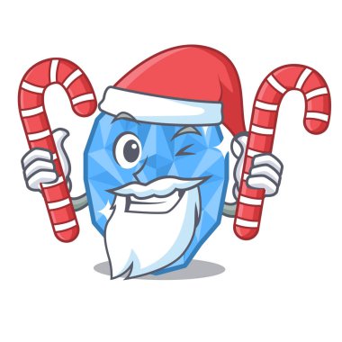 Karikatür soyunma masası üzerinde şeker akuamarin gem ile Santa