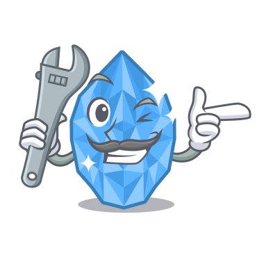 Karikatür soyunma masası nın üstündemekanik akuamarin mücevher