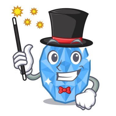 Karikatür soyunma masası üzerinde Magician akuamarin gem