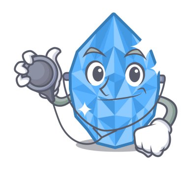 Bir karikatür kutusunda Doktor akuamarin mücevher