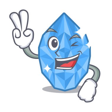 Karakter şeklinde iki parmak akuamarin mücevher