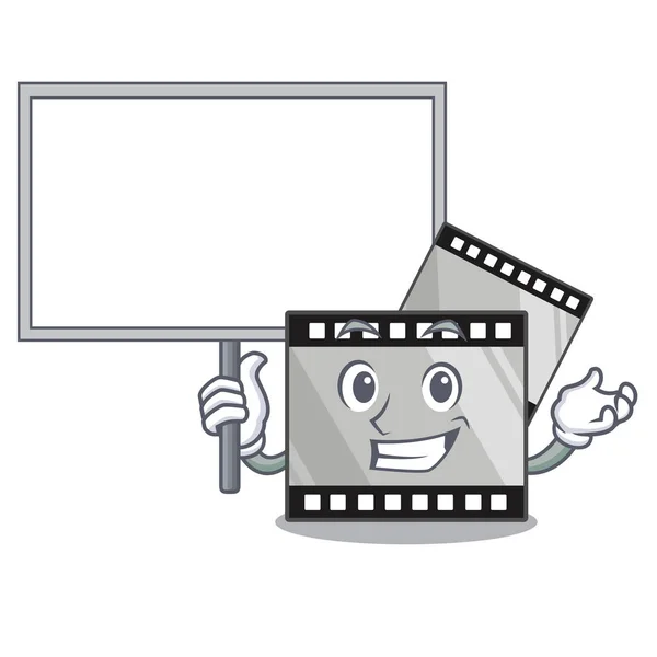 Trazer placa stirep filme isolado na mascote — Vetor de Stock