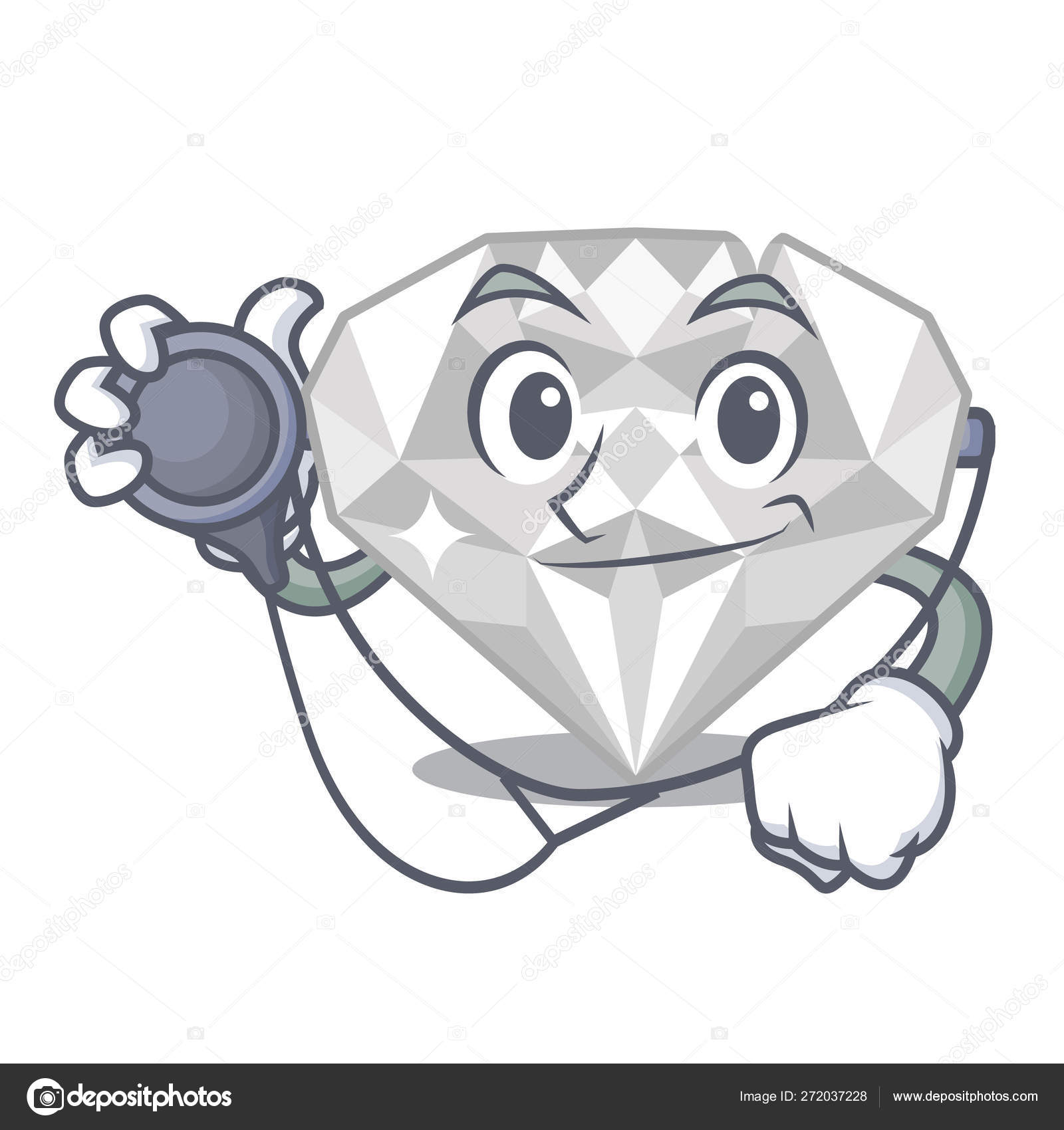 Doutor Diamante Branco Na Forma De Desenhos Animados Vetores De Stock C Kongvector 272037228