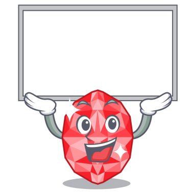 Bir karikatür kutusunda yukarı tahta yakut taşlar