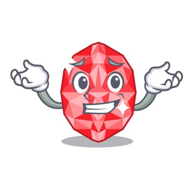 Karakter ile izole sırıtan yakut taşlar