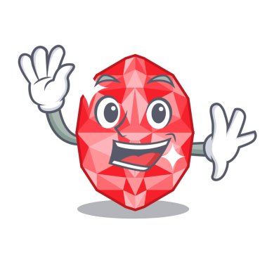 Karakter ile izole yakut taşlar sallayarak