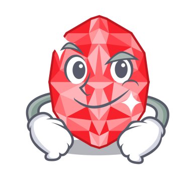 Karakter ile izole sırıtan yakut taşlar