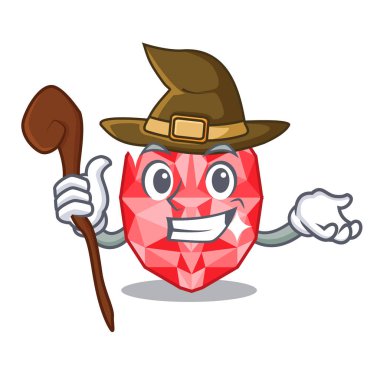 Cadı yakut mücevherleri çizgi film masasının üstünde.