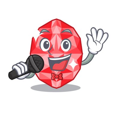 Karikatür soyunma masası üzerinde Singing yakut taşlar