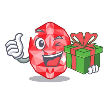 Çizgi film masasının üstünde yakut mücevherlerle