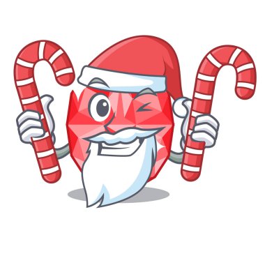Maskot şeklinde şeker yakut taşlar ile Santa
