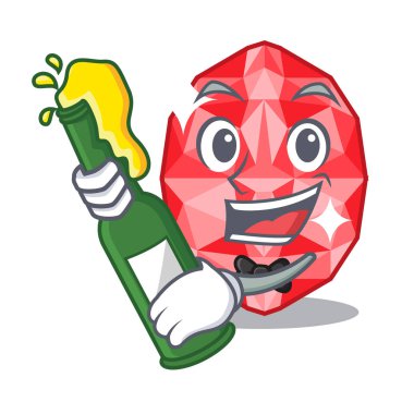 Maskot şeklinde bira yakut mücevherleriyle.