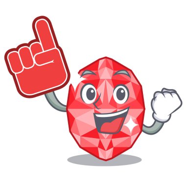 Maskot şeklinde köpük parmak yakut taşlar