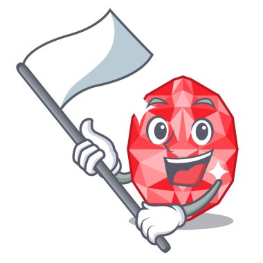 Maskot şeklinde bayraklı yakut mücevherlerle