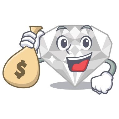 Para çantası, çizgi film şeklinde beyaz elmas.