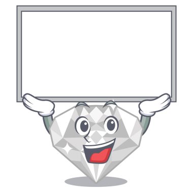 Karikatür şeklinde yukarı kurulu beyaz elmas