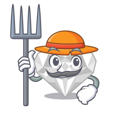 Karikatür şeklinde Çiftçi beyaz elmas