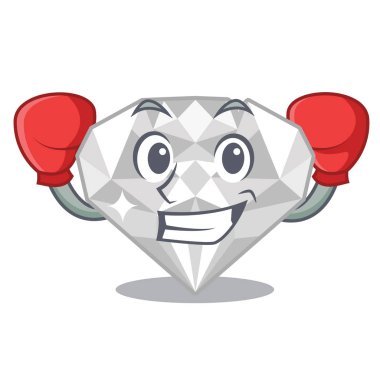 Karikatür şeklinde boks beyaz elmas