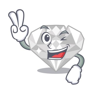 Maskot çantasında iki parmak beyaz elmas