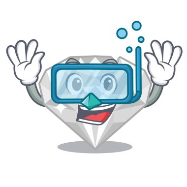 Bir maskot çantası nda dalış beyaz elmas