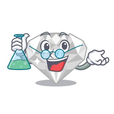 Bir maskot çantasında Profesör beyaz elmas