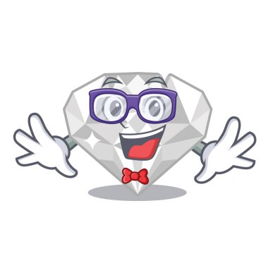 Bir maskot çanta geek beyaz elmas