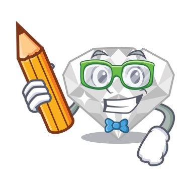 Bir maskot çantası öğrenci beyaz elmas