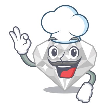 Bir maskot çanta şef beyaz elmas