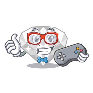 Çizgi filmde izole edilen oyuncu beyaz elmas