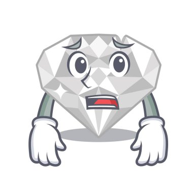 Korku beyaz elmas karikatür izole