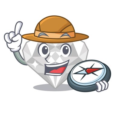 Kaşif beyaz elmas karikatür izole