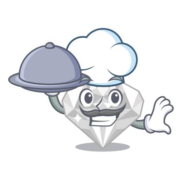 Karikatür izole gıda beyaz elmas ile Şef