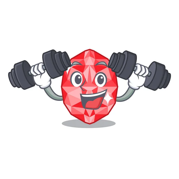 Fitness ruby edelstenen in een cartoon doos — Stockvector