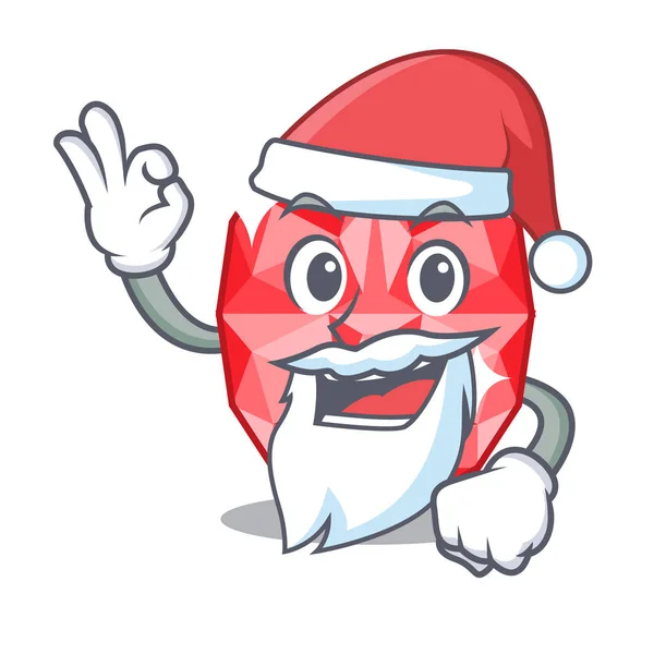 Santa ruby gems in the mascot shape — Stock Vector
