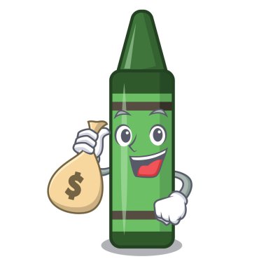 Para çantası yeşil boya kalemi ile ahşap masa üzerinde