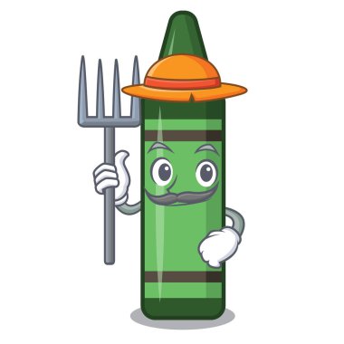 Karakter ahşap masa üzerinde Çiftçi yeşil boya kalemi