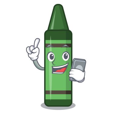 Telefon yeşili boya kalemi ile ahşap masa