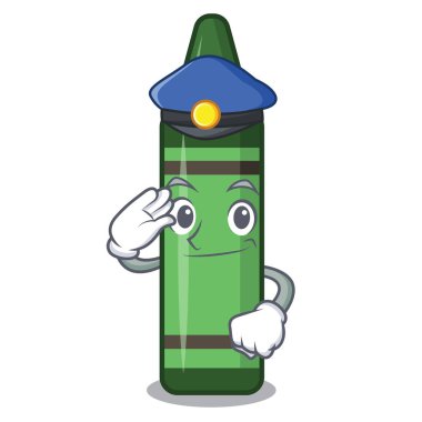 Karakter ahşap masa üzerinde Polis yeşil boya kalemi