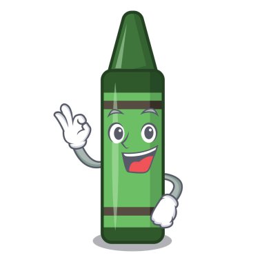 Tamam yeşil boya kalemi karikatür izole