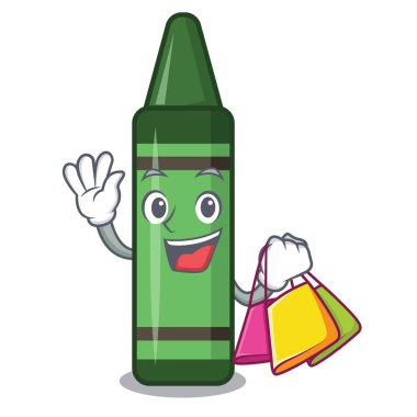 Karikatür izole Alışveriş yeşil boya kalemi