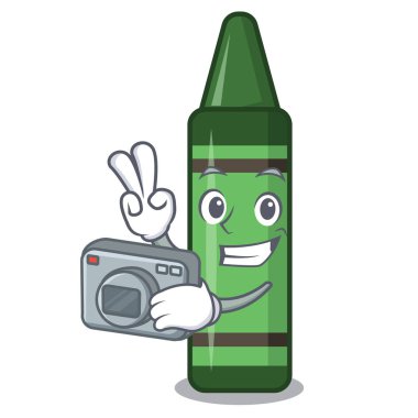 Maskot şeklinde Fotoğrafçı yeşil boya kalemi