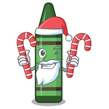 Karikatür oluklar şeker yeşil boya kalemleri ile Santa