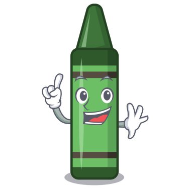 Karikatür oluklarda parmak yeşil boya kalemleri