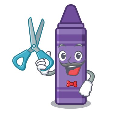 Çizgi film kitabının üzerinde berber mor boya kalemi